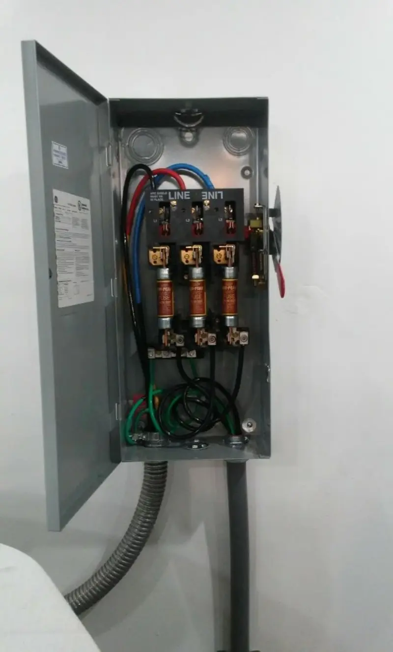 Three-phase disconnect switch installed for Electrical Wiring & Rewiring in Beach City